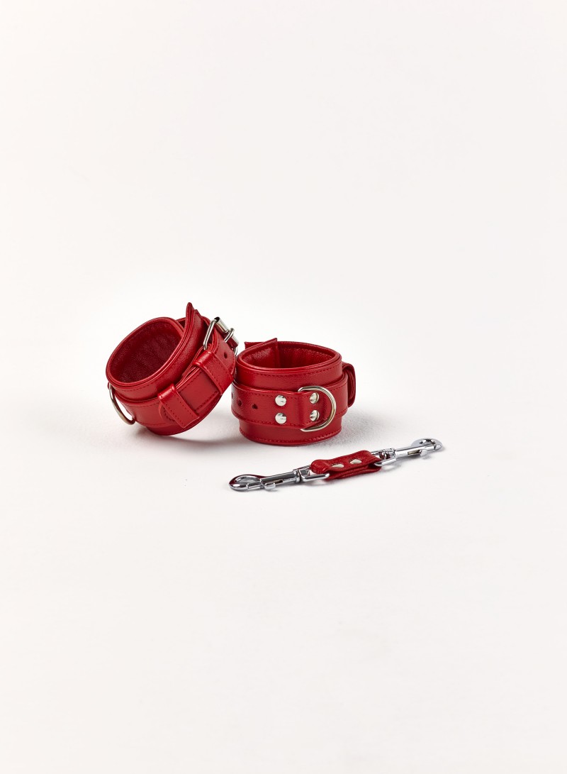 Leather Handcuff Red
