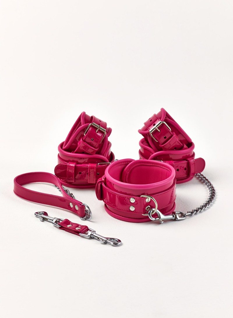 Leather Handcuff Pink