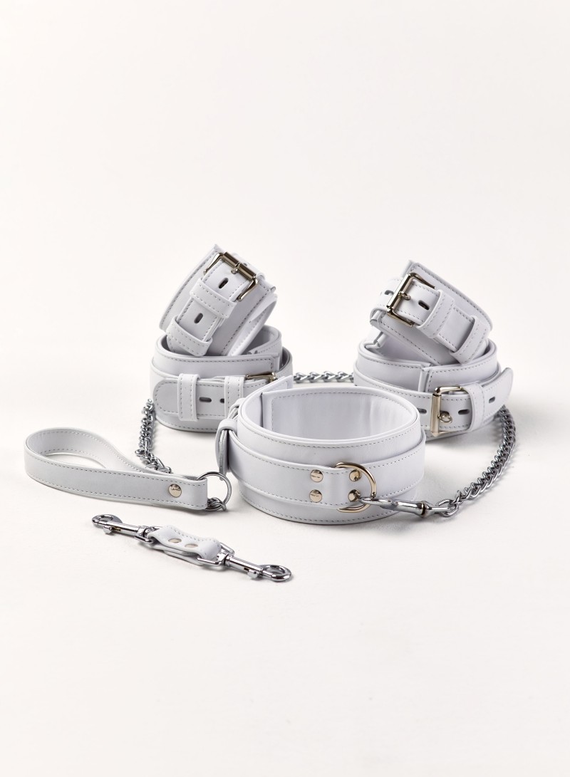 Leather Handcuff White